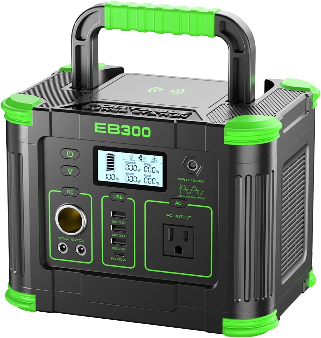 GRECELL Portable Power Station 330W 288Wh Solar Generator for Camping