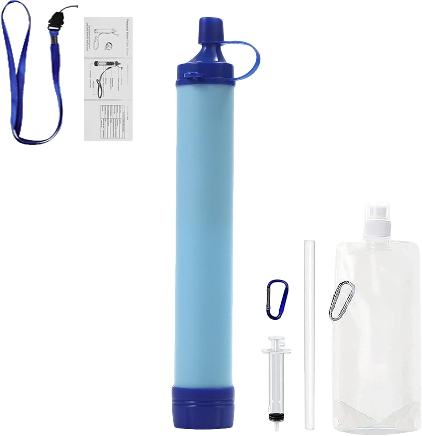 Primitive Labs Water Filter, Survival Filtration Portable Gear, Emergency Preparedness, Supply for Drinking Hiking Camping Team Family Outing (1PCS)