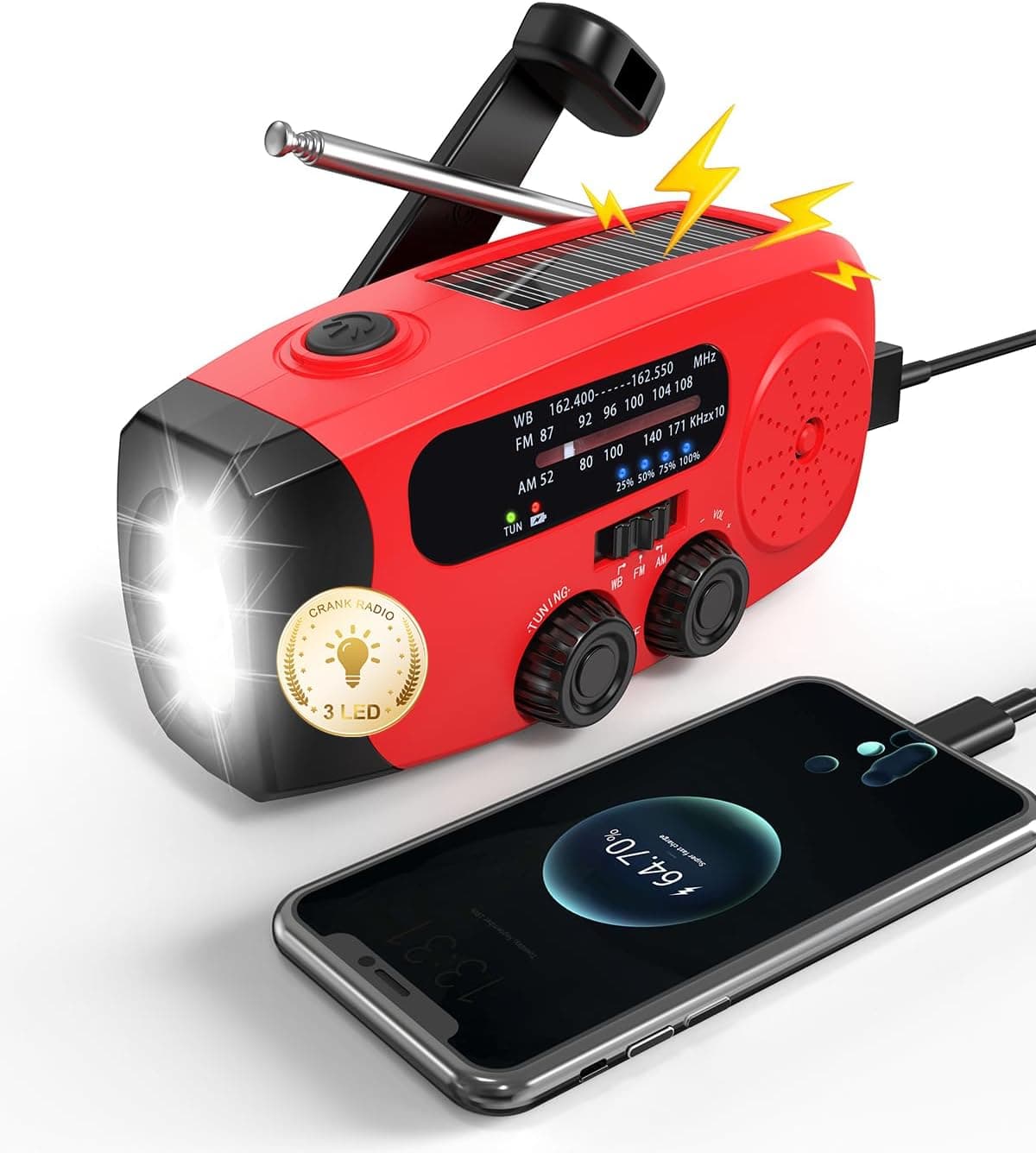 Emgykit Hand Crank Radio with AM/FM/NOAA Weather Band,for Emergencies