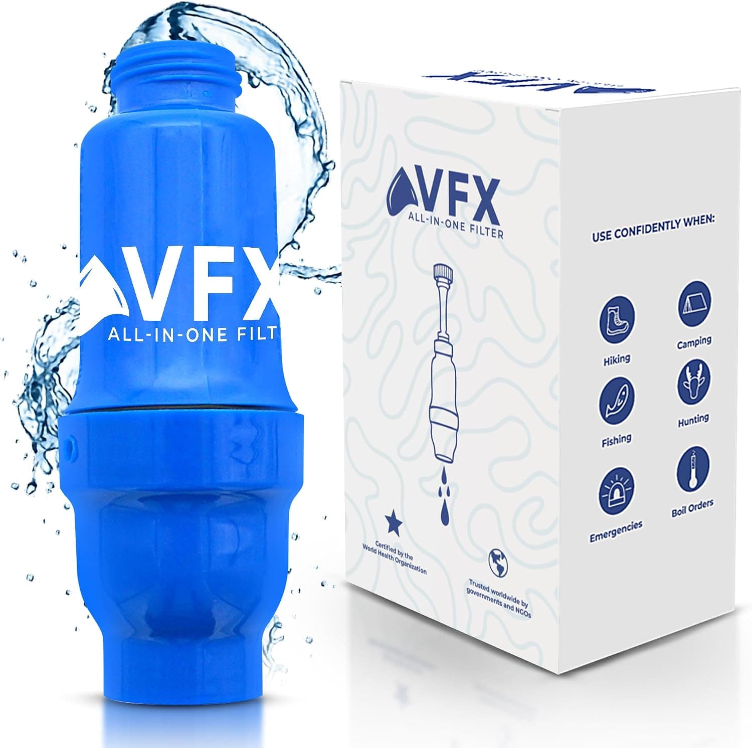 VFX All-in-One Portable Water Filter, Gravity System for Camping & Hiking
