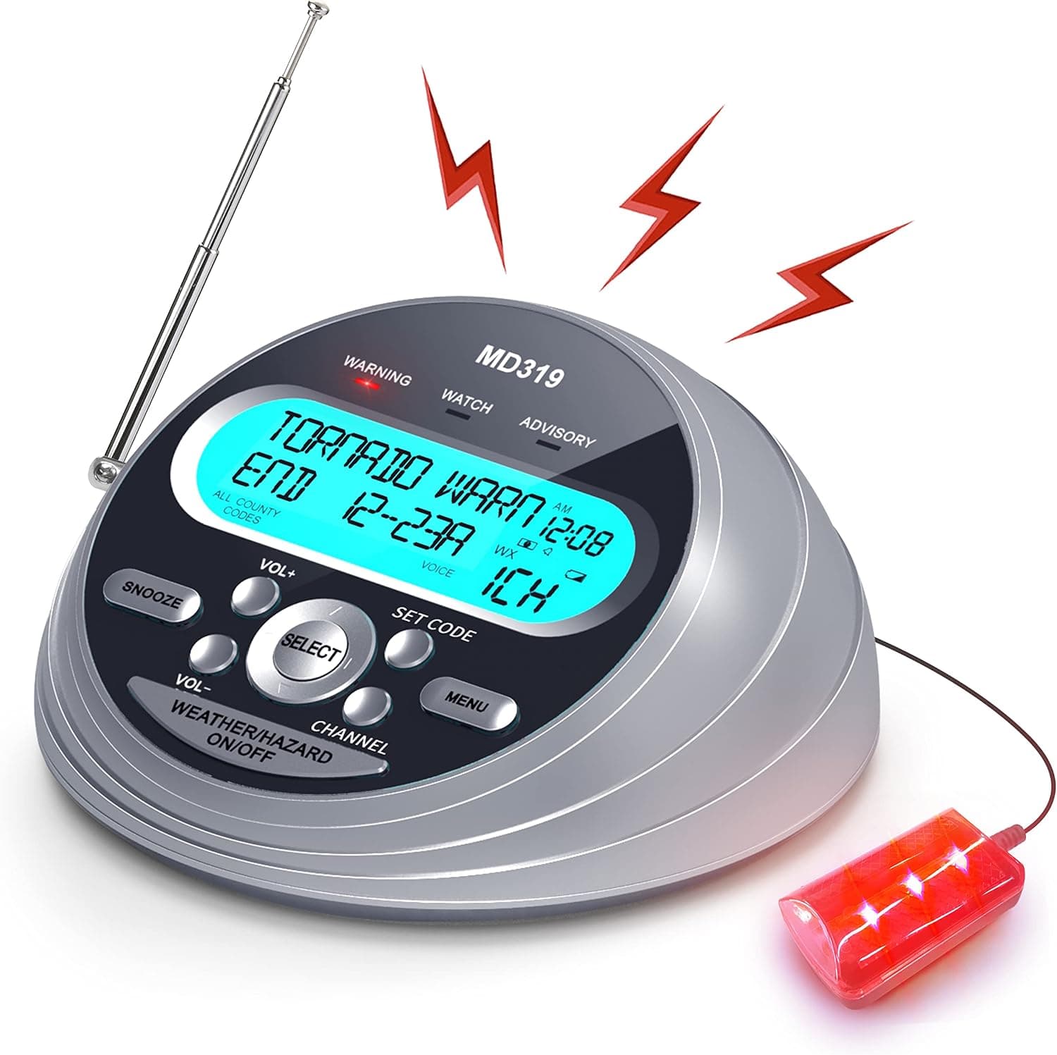 Weather Alert Radio with 23 County Codes,80+ NOAA Alerts,for Tornado,Storm