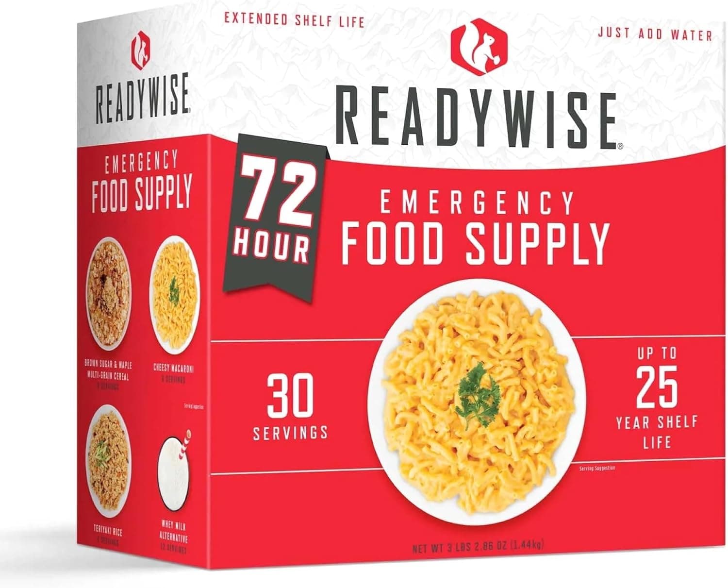 ReadyWise Emergency Food Supply - 72 Hour Survival Kit, 30 Servings of Protein Meals, Freeze Dried Food for Backpacking, Camping Essentials & Disaster Prepping Supplies, up to 25 Year Shelf Life