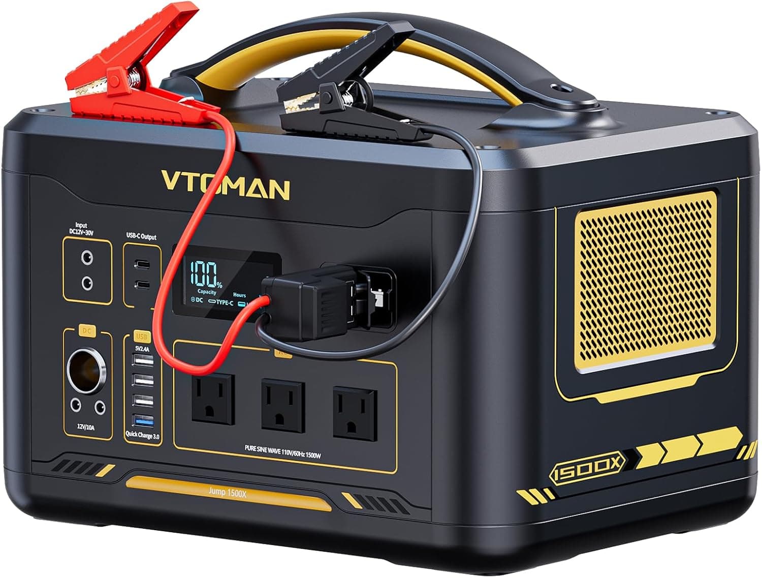 VTOMAN Jump 1500X LiFePO4 Battery Portable Power Station with Jumper Cable