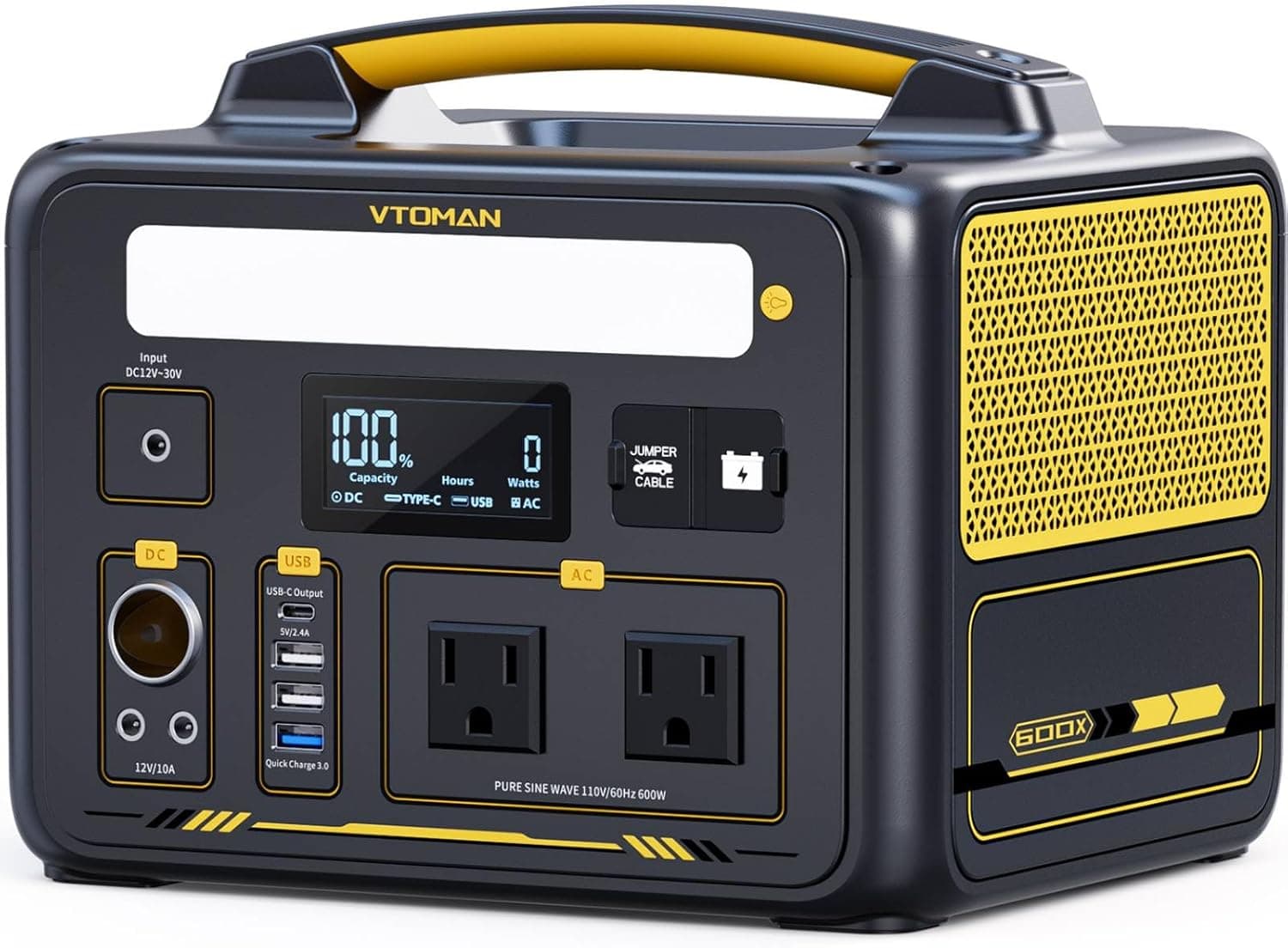 VTOMAN Jump 600X Portable Power Station 600W, 299Wh LiFePO4 Battery