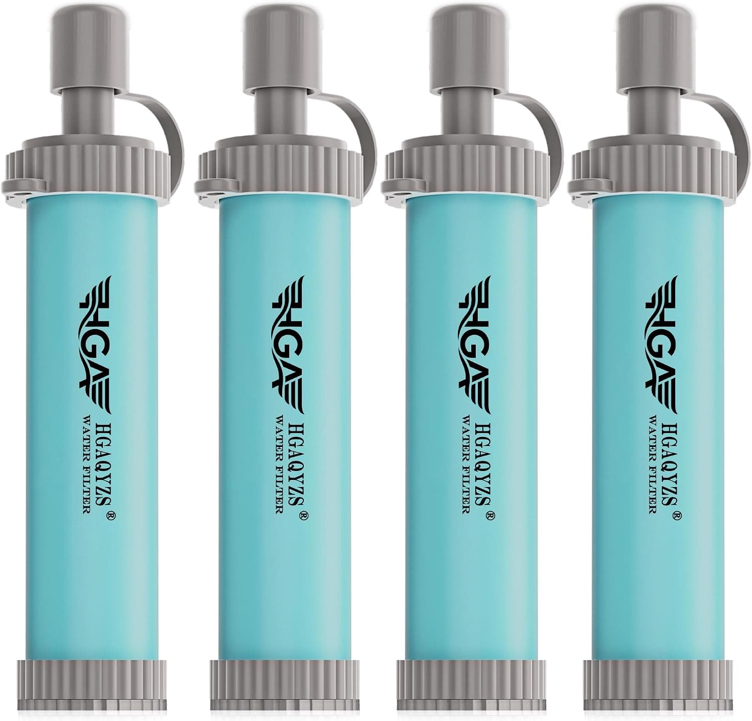 4 Packs of Water Filter Straws, Portable Personal Water Filtration System, Ultrafiltration Water Purifier, Emergency Preparedness for Camping, Hiking, Drinking, Travel, Hunting, and Family Outings