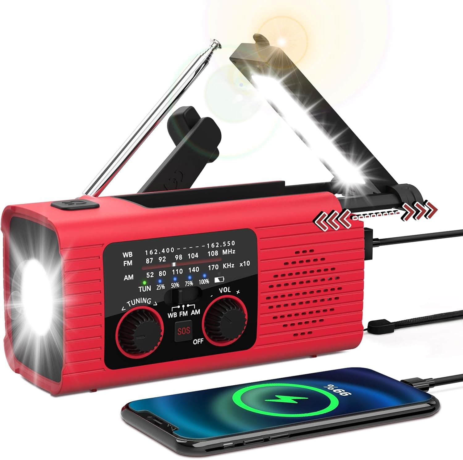 NITIGO Emergency Weather Radio, 4000mAh NOAA Weather Radio Solar Charging