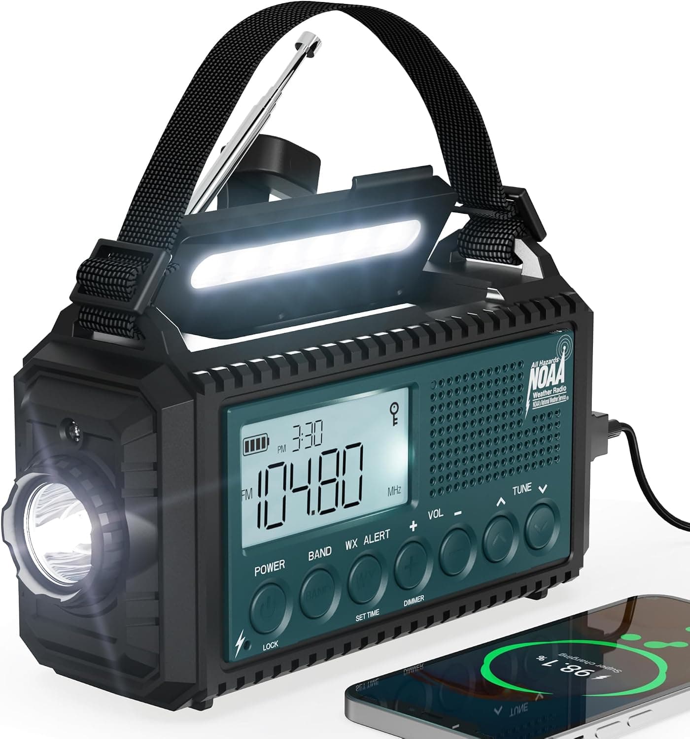 Emergency Weather Radio NOAA/AM/FM/SW, 5 Ways Powered Solar Hand Crank