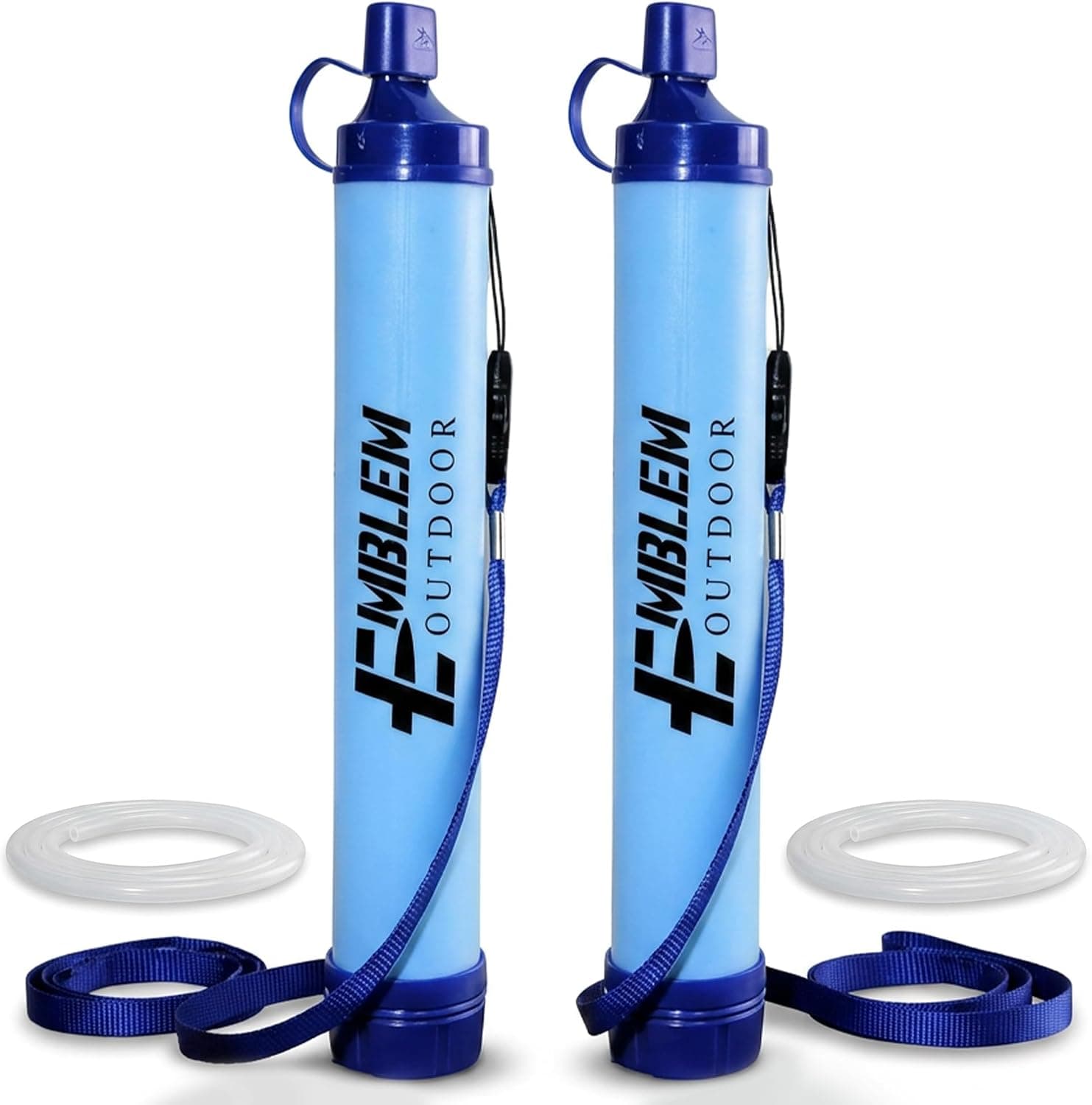 Portable Water Filter Straw, 2 Water Straws to Purify Water When Camping, Hiking, Emergency & Disaster – 0.1 Micron Personal Water Filter | BPA-Free Hollow Fiber Emergency Water Filtration