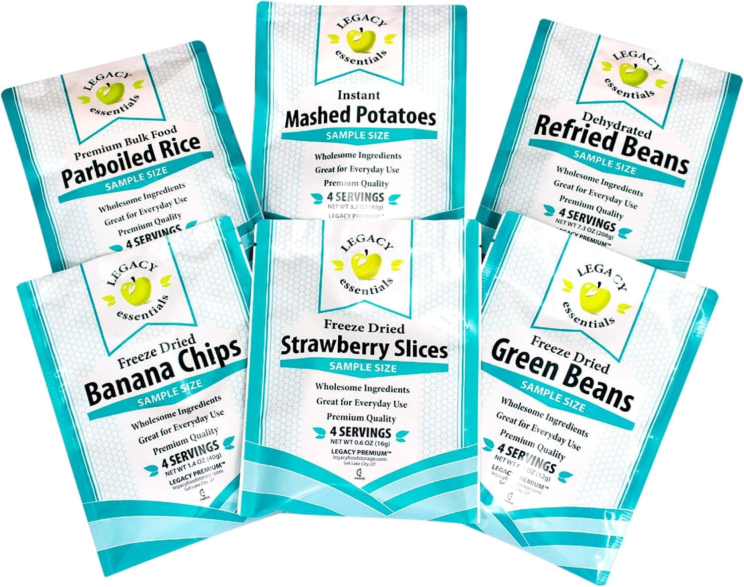 Legacy Food Storage Side Dishes, Emergency Food Supply, 6 Sides, 24 Servings, Up to 25 Year Shelf Life, Freeze Dried Survival Meals for MRE Camping, Hiking, Backpacking