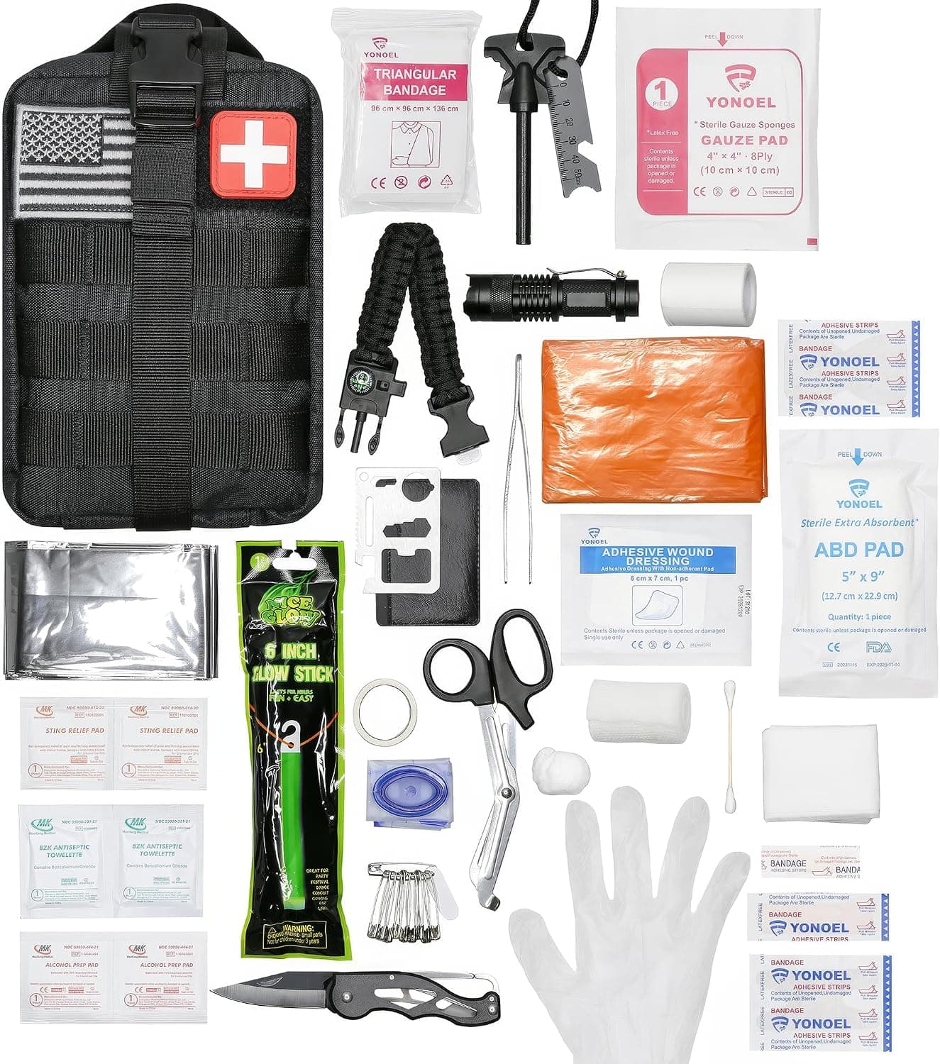 EMT 1st 250 Pcs Responder Emergency First Aid Kit with 30 Unique Items